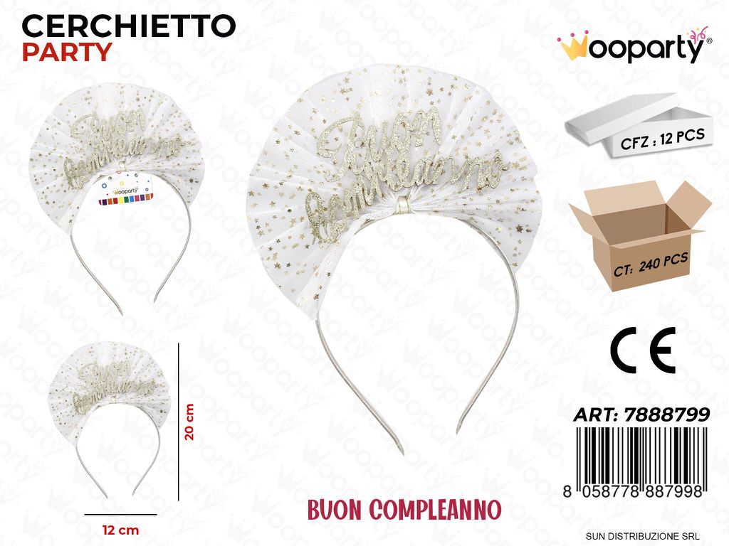 CERCHIETTO PARTY BUON COMPL. 12*20CM /PZ DA 12**