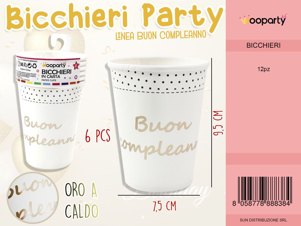 L. BUON COMPL. POIS BICCHIERI 7.5*9.5CM -6PCS /PZ DA 12**