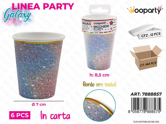 L. PARTY GALAXY BICCHIERI CARTA 6PCS 7*8.5CM /PZ DA 12**