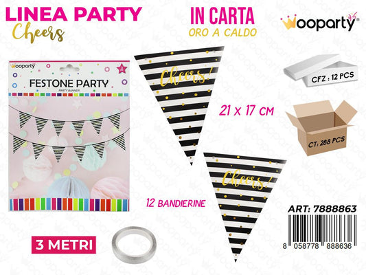 L. PARTY CHEERS FESTONE PARTY 21*1CM*3MT /PZ DA 12**