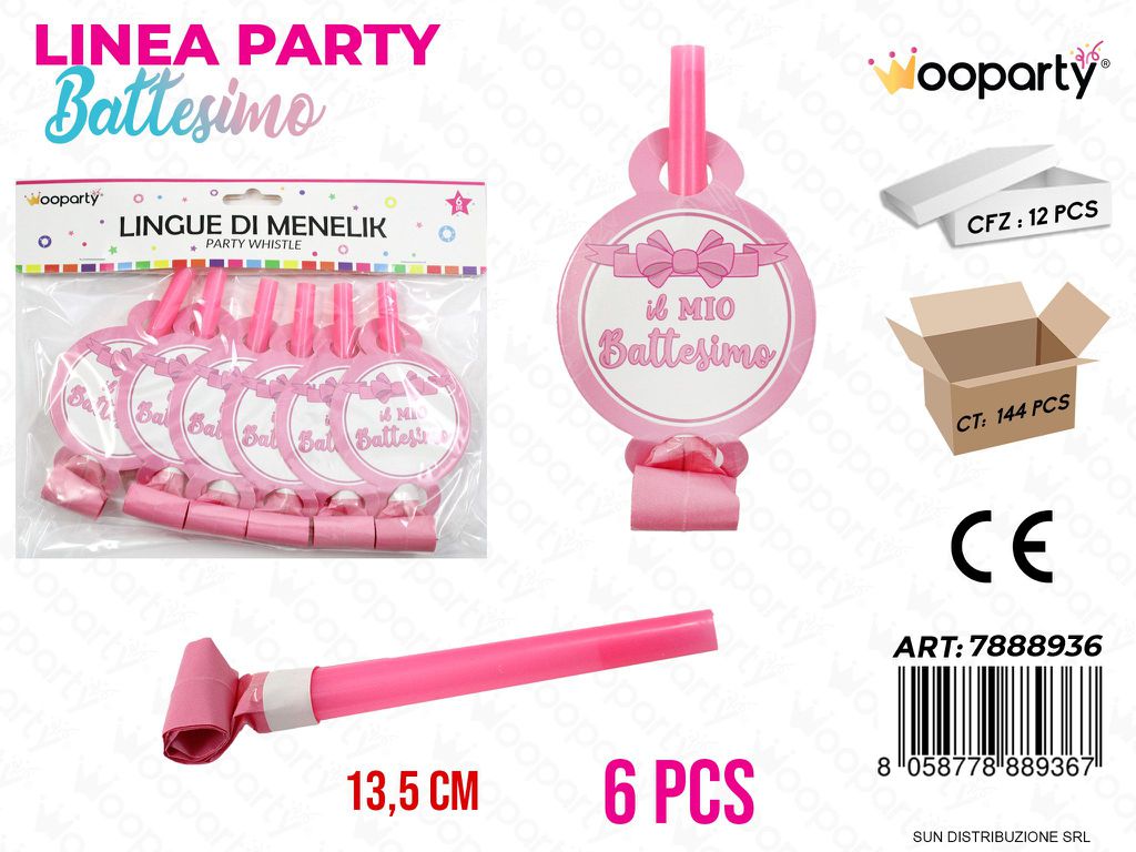 L. BATTESIMO ROSA LINGUE DI MENELIK 6PCS 13.5CM/PZ DA 12**