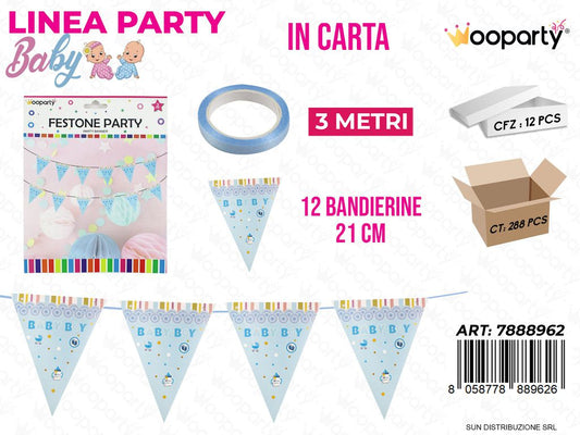 L. BABY BOY FESTONE 12BAND. 21CM*3MT /PZ DA 12**