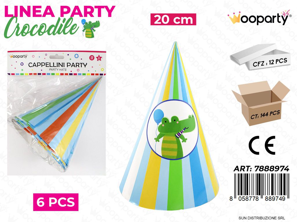 L. CROCODILE CAPPELLINI PARTY 20CM 6PCS /PZ DA 12**