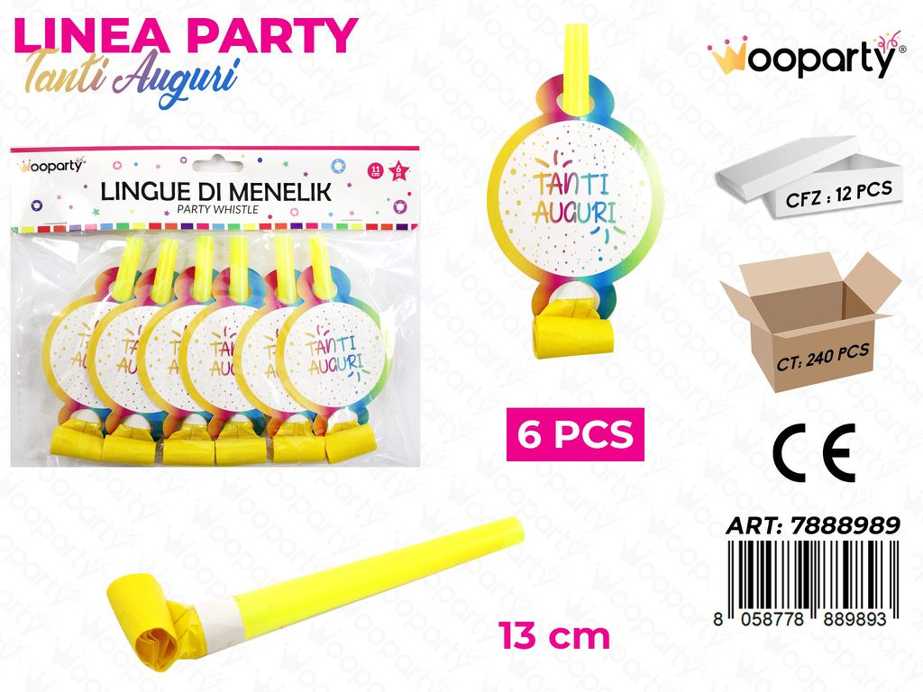 L. TANTI AUGURI LINGUE DI MENELIK 13CM 6PCS /PZ DA 12**