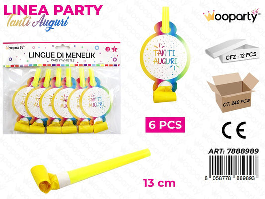 L. TANTI AUGURI LINGUE DI MENELIK 13CM 6PCS /PZ DA 12**