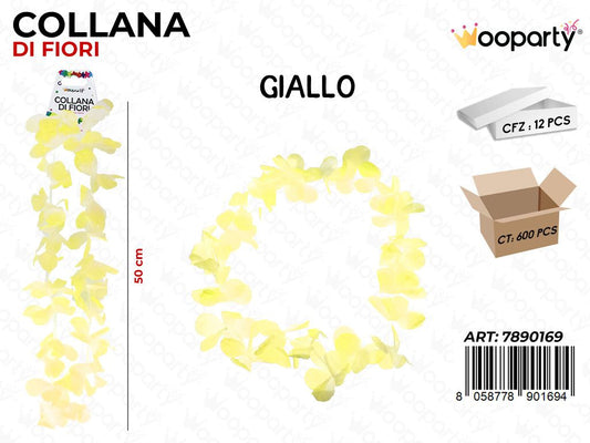 COLLANA DI FIORI GIALLO 50CM /PZ DA 12**