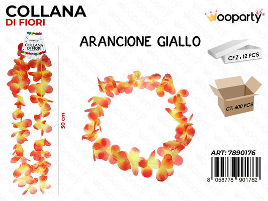 COLLANA DI FIORI AR.- GIALLO 50CM /PZ DA 12**