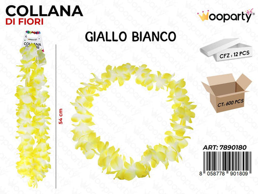 COLLANA DI FIORI GIA.- BIA. 54CM /PZ DA 12**