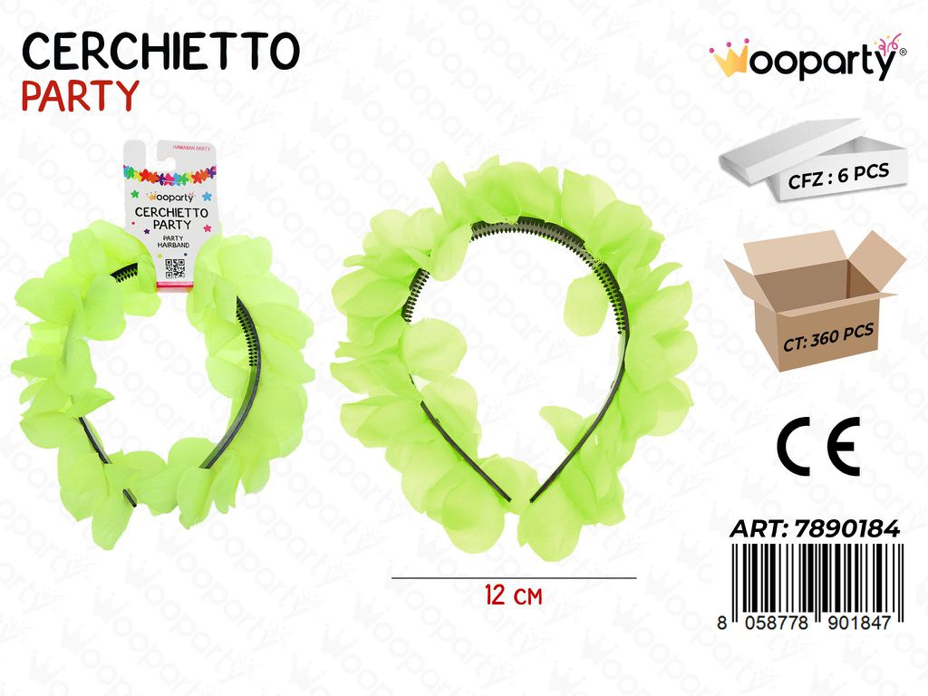 CERCHIETTO DI FIORI GAILLO FLUO 12CM /PZ DA 6**