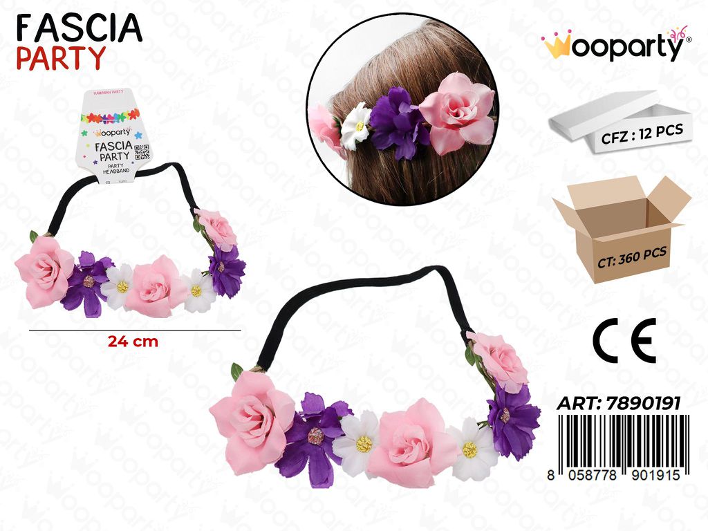 FASCIA PARTY FIORI 24CM /PZ DA 12**