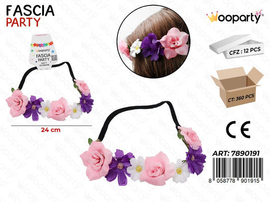 FASCIA PARTY FIORI 24CM /PZ DA 12**