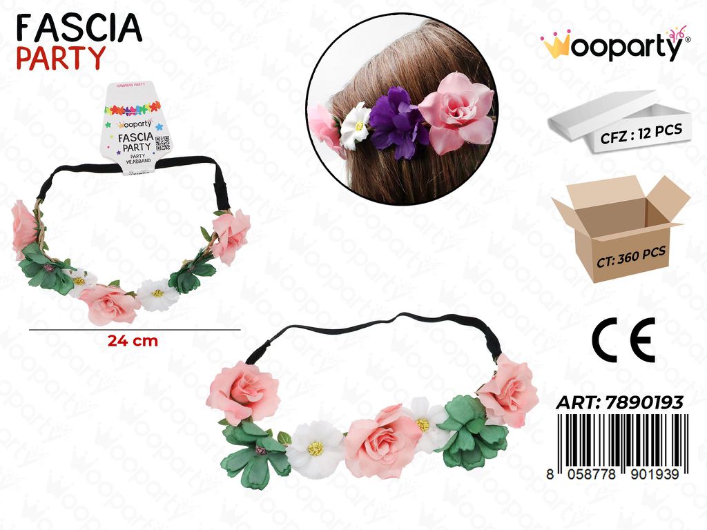 FASCIA PARTY FIORI 24CM /PZ DA 12**