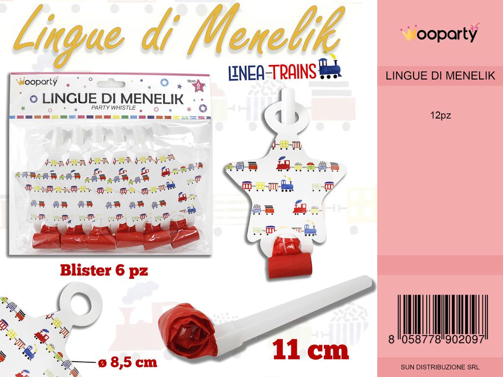 L. TRAINS LINGUE DI MENELIK BIANCHE 6PC- 11CM /PZ DA 12**