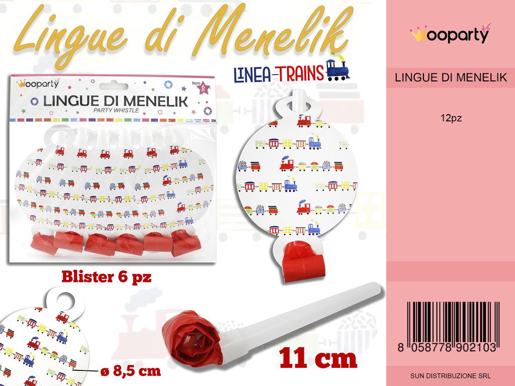 L. TRAINS LINGUE DI MENELIK BIANCHE 6PC- 11CM /PZ DA 12**