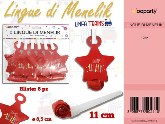 L. TRAINS LINGUE DI MENELIK ROSSE 6PC- 11CM /PZ DA 12**