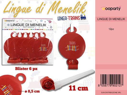 L. TRAINS LINGUE DI MENELIK ROSSE 6PC- 11CM /PZ DA 12**