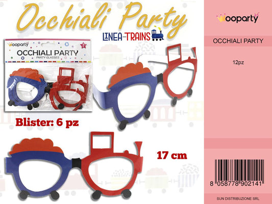 L. TRAINS OCCHIALI PARTY 6PC- 17 CM /PZ DA 12**