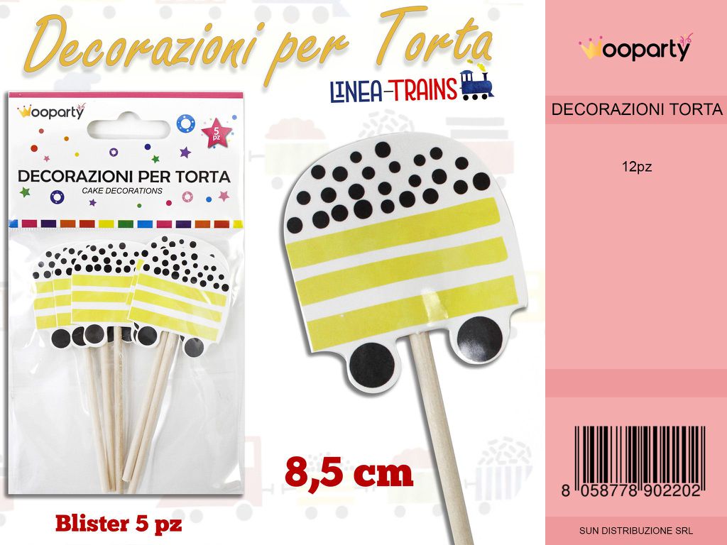 L. TRAINS DEC. PER TORTA  5PC -8.5CM /PZ DA 12**