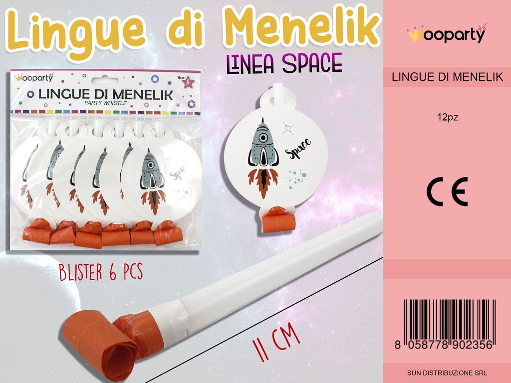L. SPACE LINGUE DI MENELIK  11CM -6PCS /PZ DA 12**