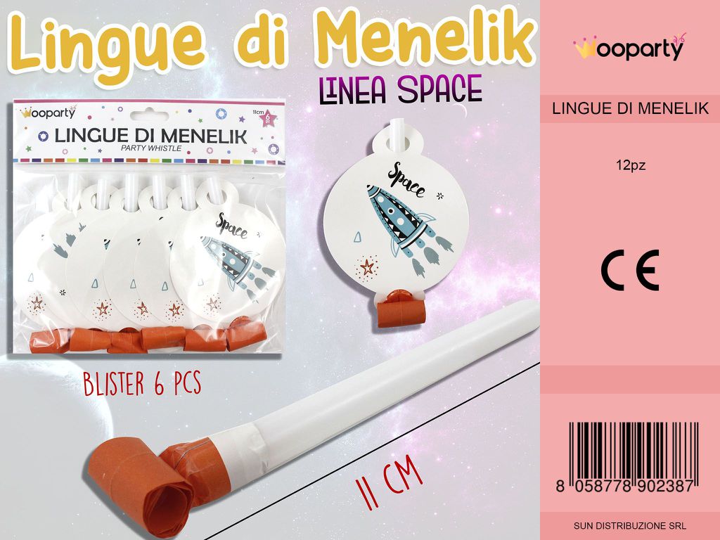 L. SPACE LINGUE DI MENELIK  11CM -6PCS /PZ DA 12**
