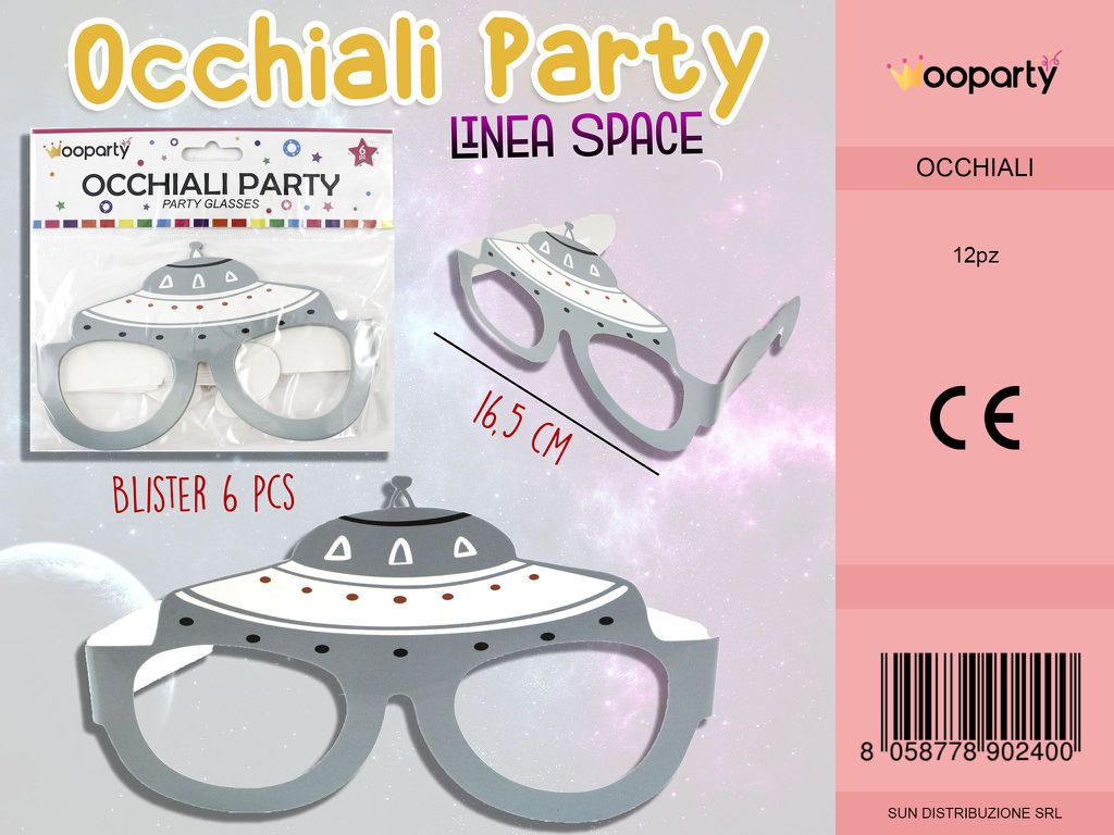 L. SPACE OCCHIALI PARTY 16.5 CM -6PCS /PZ DA 12**