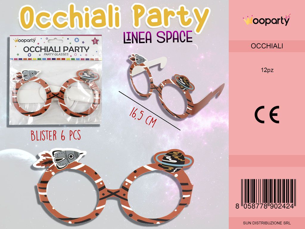 L. SPACE OCCHIALI PARTY 16.5 CM -6PCS /PZ DA 12**