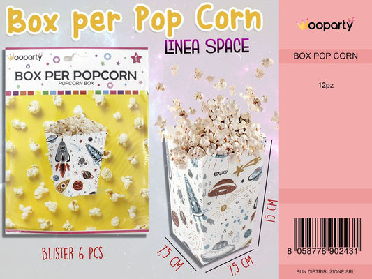 L. SPACE BOX PER POP CORN 7.5*15CM -6PCS /PZ DA 12**