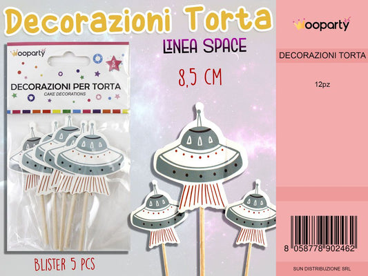 L. SPACE DEC. PER TORTA 8.5 CM-5 PCS  /PZ DA 12**