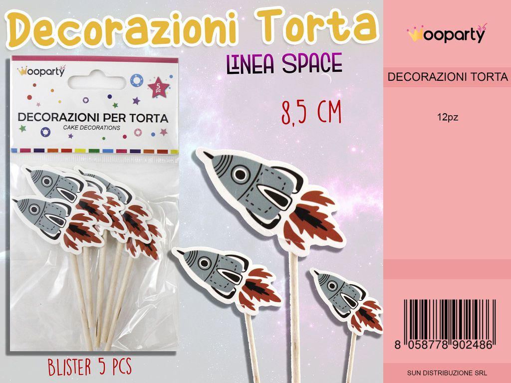 L. SPACE DEC. PER TORTA 8.5 CM-5 PCS  /PZ DA 12**