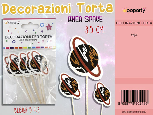 L. SPACE DEC. PER TORTA 8.5 CM-5 PCS  /PZ DA 12**