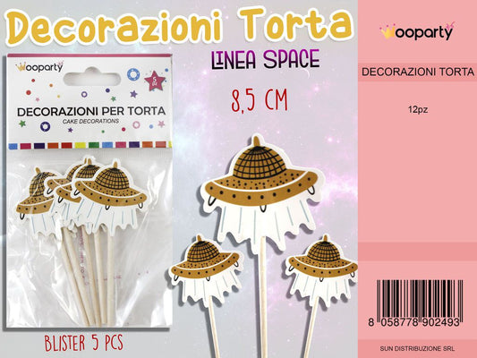 L. SPACE DEC. PER TORTA 8.5 CM-5 PCS  /PZ DA 12**