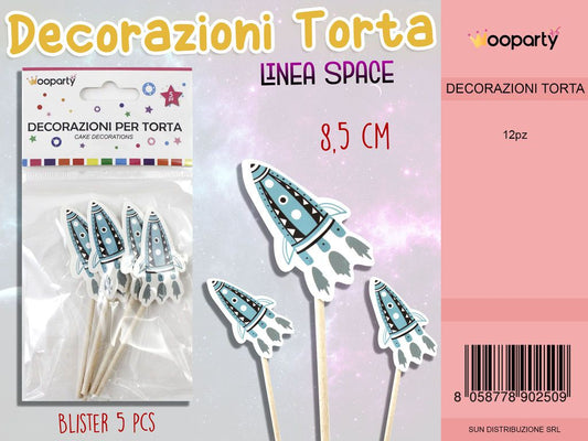 L. SPACE DEC. PER TORTA 8.5 CM-5 PCS  /PZ DA 12**