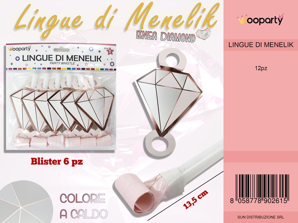 L. DIAMOND LINGUE D MENELIK COL.CALDO 13.5CM 6PC /PZ DA 12**