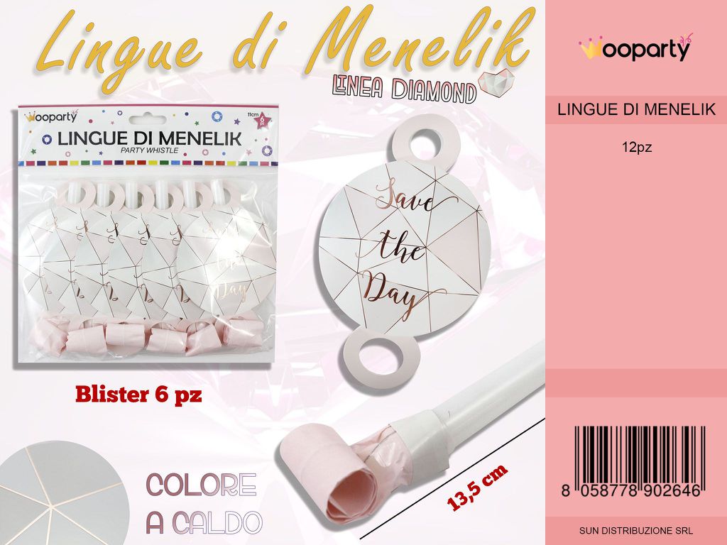 L. DIAMOND LINGUE D MENELIK COL.CALDO 13.5CM 6PC /PZ DA 12**