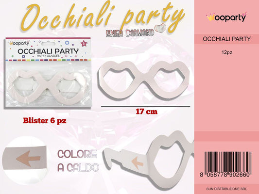 L. DIAMOND OCCHIALI COL.CALDO 17CM 6PC /PZ DA 12**