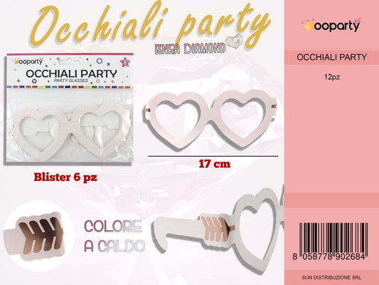 L. DIAMOND OCCHIALI COL.CALDO 17CM 6PC /PZ DA 12**