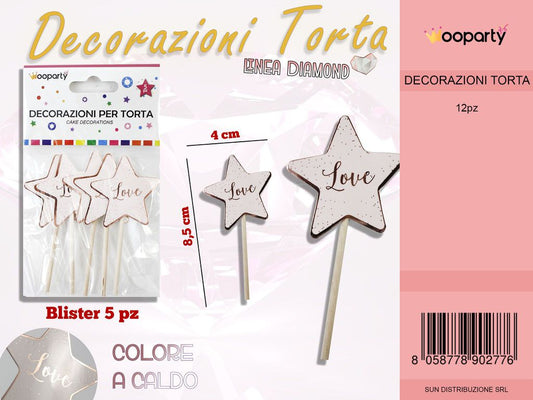 L. DIAMOND DEC.TORTA COL.CALDO 8.5CM 5PC /PZ DA 12**