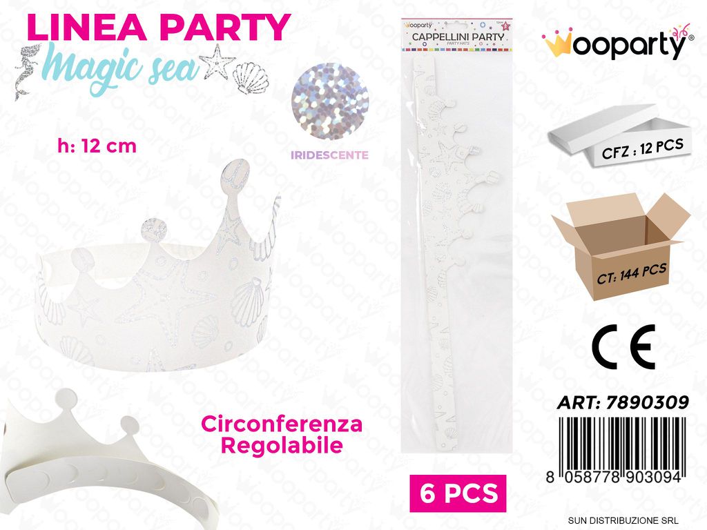 L. MAGIC SEA CORONA IRIDESC. 12CM 6PCS /PZ DA 12**