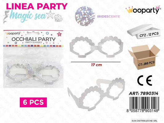 L. MAGIC SEA OCCHIALI PARTY IRIDESC. 17CM 6PCS /PZ DA 12**