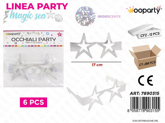 L. MAGIC SEA OCCHIALI PARTY IRIDESC. 17CM 6PCS /PZ DA 12**
