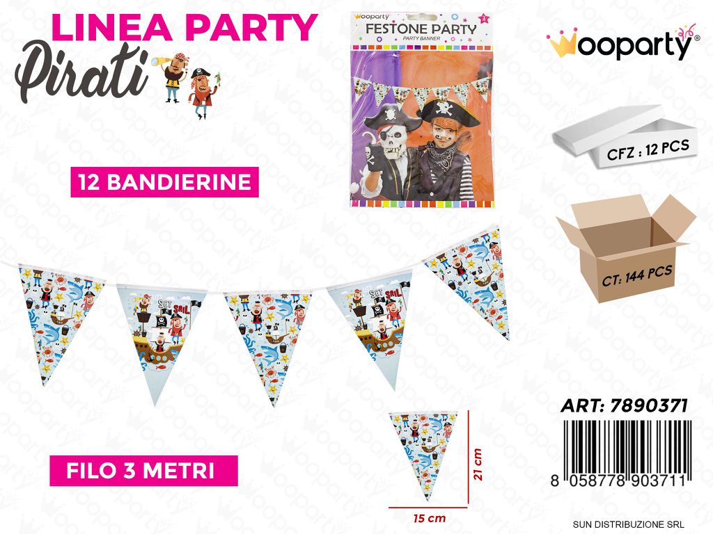 L. PIRATI FESTONE PARTY 3MT 12BAND. /PZ DA 12**