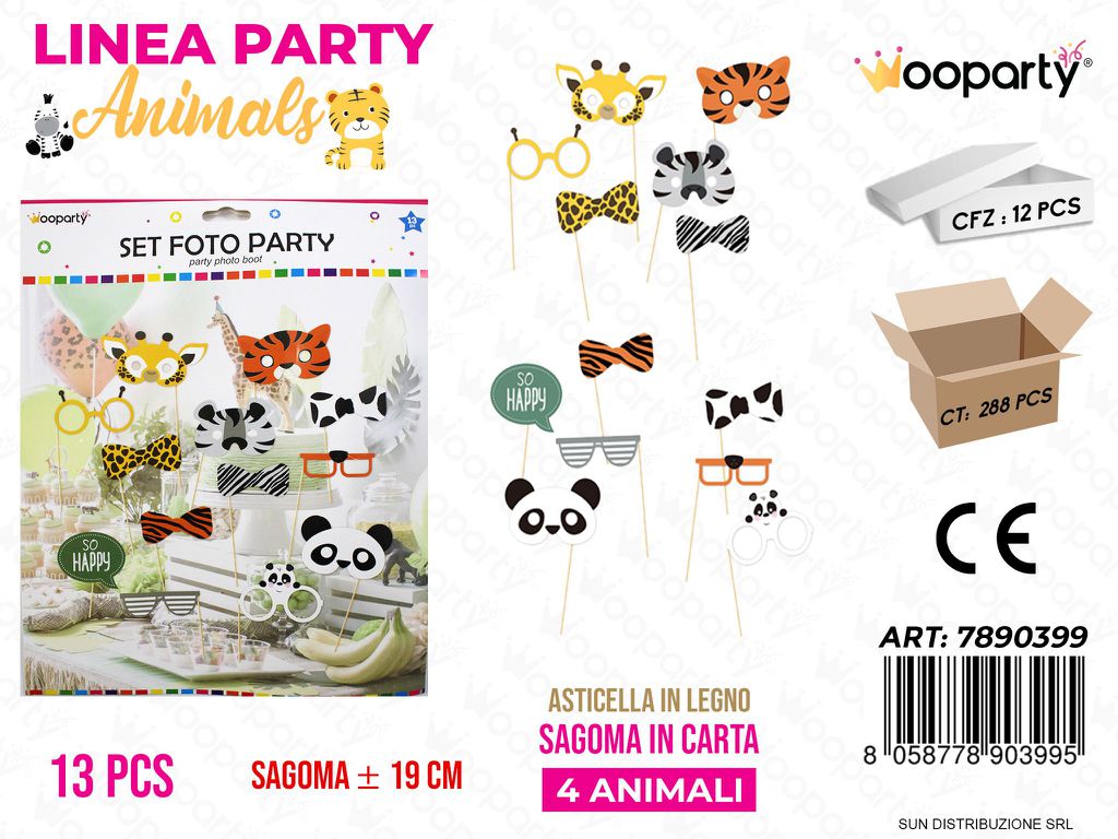 L. ANIMALS SET FOTO PARTY 13PCS ASS. 19CM /PZ DA 12**