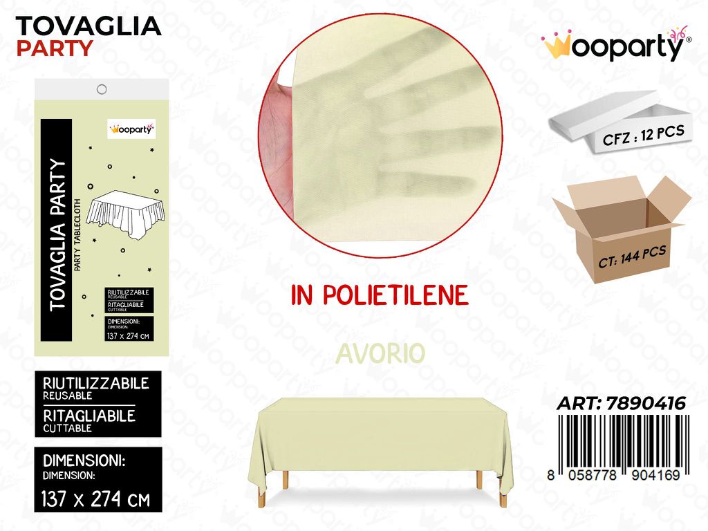 TOVAGLIA RIUT. AVORIO 137*274CM /PZ DA 12**