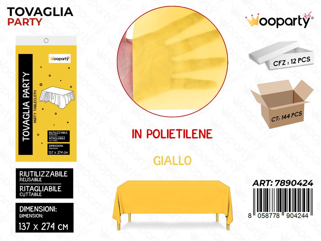TOVAGLIA RIUT. GIALLO 137*274CM /PZ DA 12**