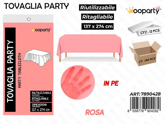 TOVAGLIA RIUT. ROSA 137*274CM
