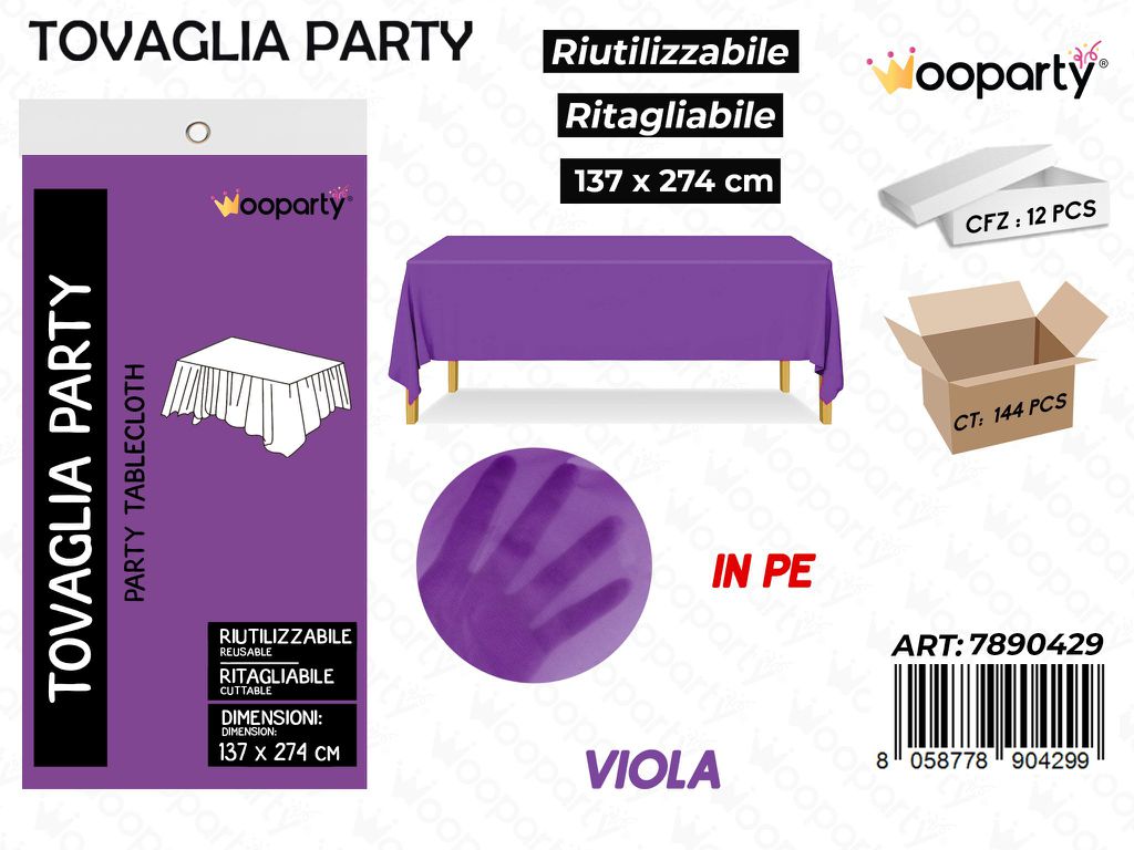 TOVAGLIA RIUT. VIOLA 137*274CM