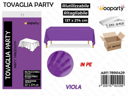 TOVAGLIA RIUT. VIOLA 137*274CM