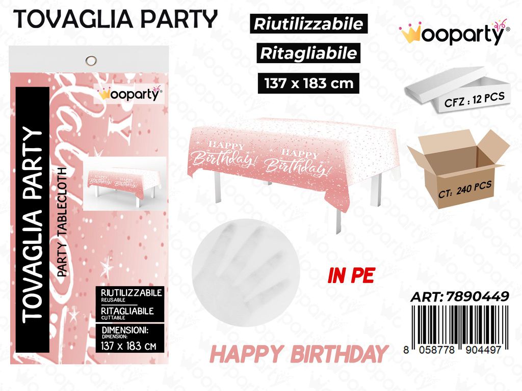 TOVAGLIA H. BIRTHDAY ROSA 137*183CM