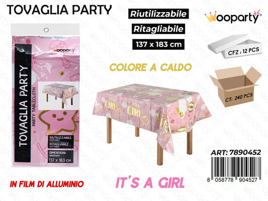 TOVAGLIA ROSA ITS A GIRL 137*183CM