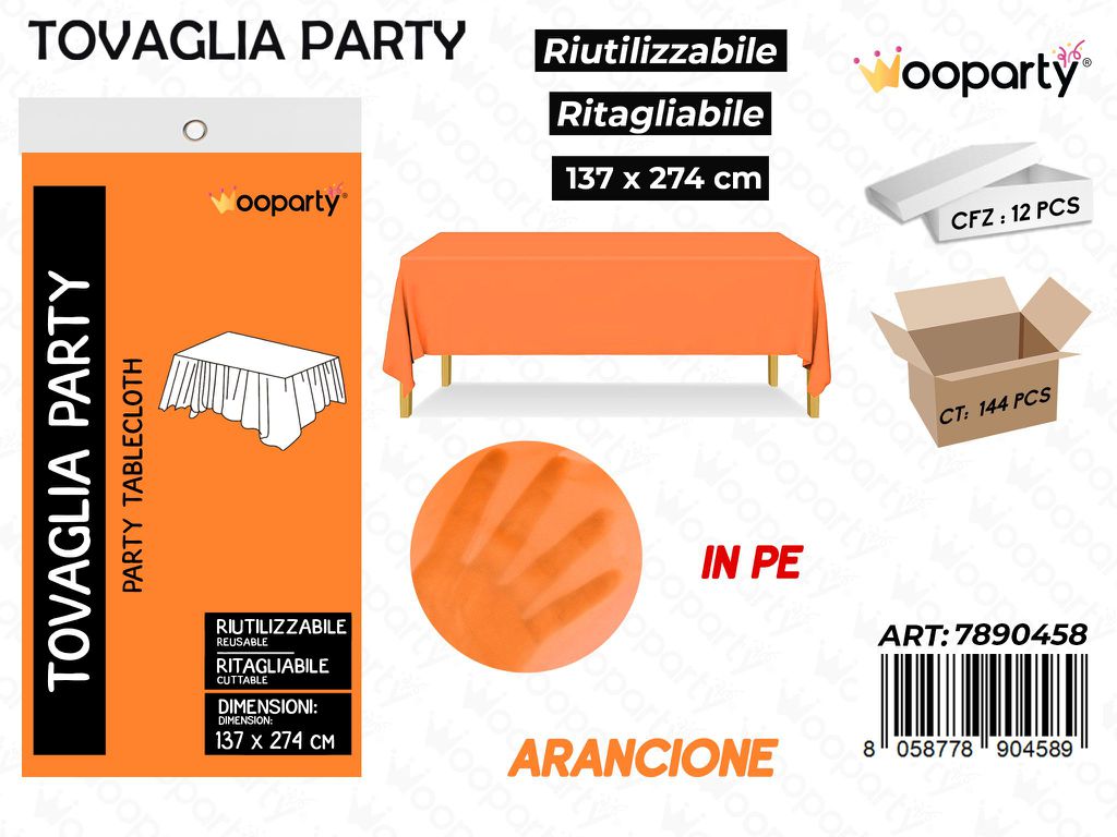 TOVAGLIA PARTY ARANCIONE 137*274CM